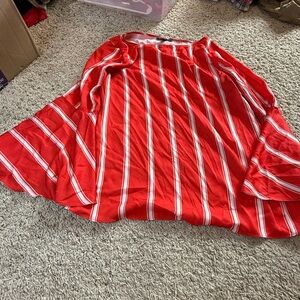 Banana Republic Orange and White Striped Blouse